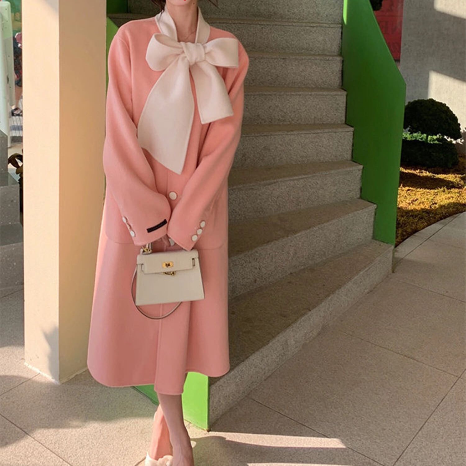 【outer】リボン付きコート N2754