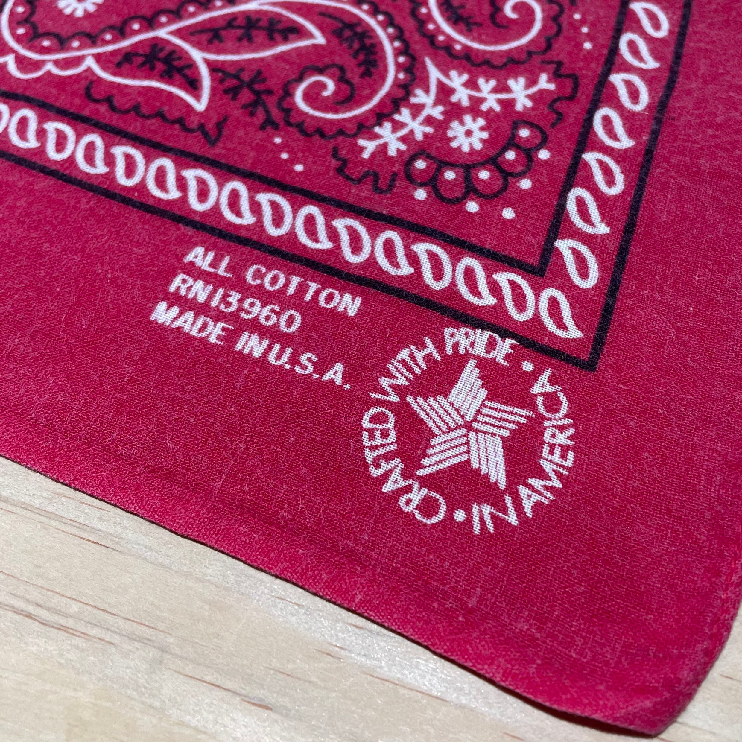 1980-1990s Cotton Paisley Bandana made in USA CRAFTED WITH PRIDE