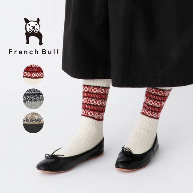 フレンチブル 靴下 ソックス レディース 秋 冬 ブランド 日本製 国産 おしゃれ かわいい 柄物 ウール デイジーソックス プレゼント ギフト French Bull 23-25cm 01-0312  Fr026