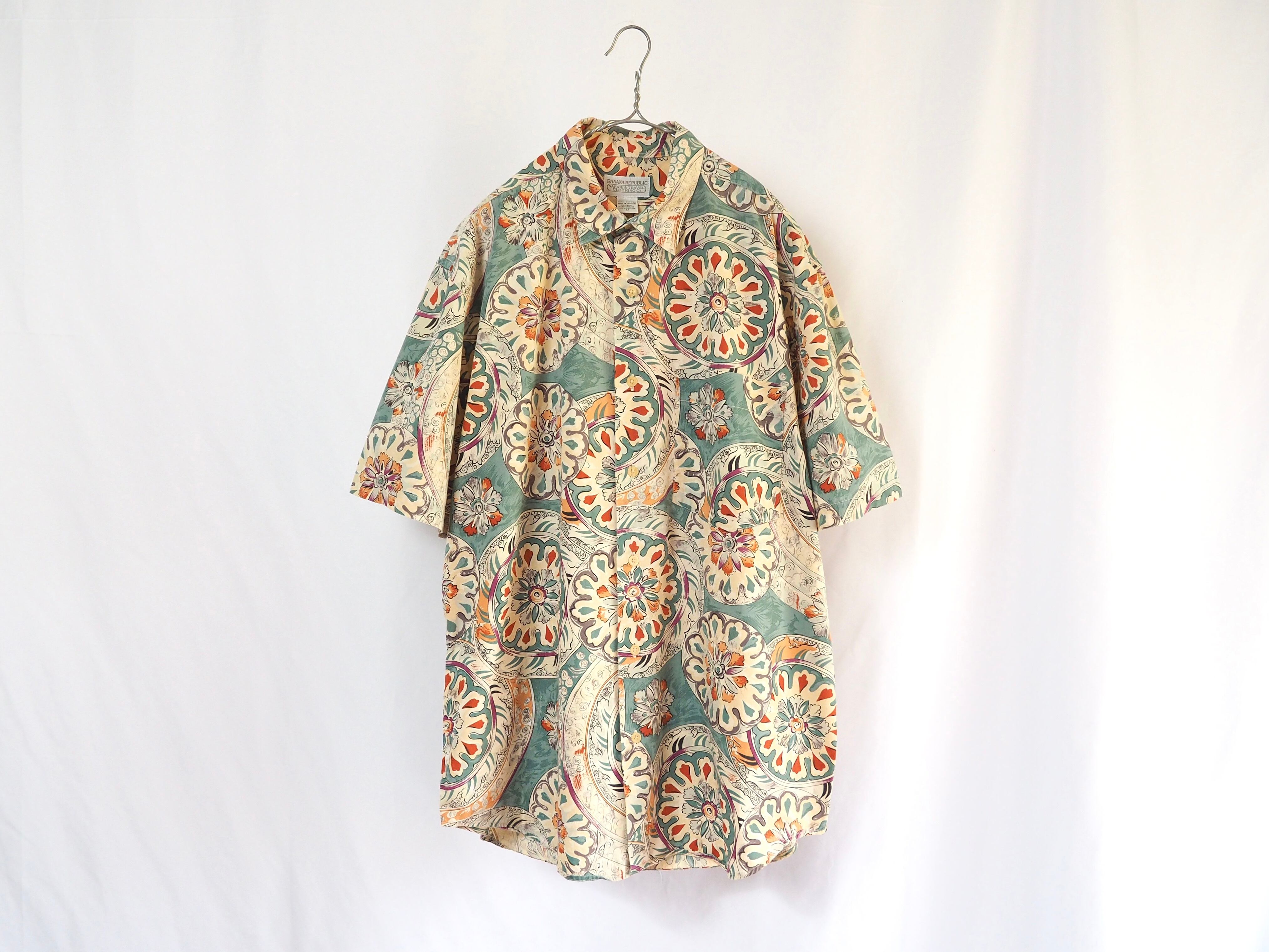 1990’s BANANA REPUBLIC 半袖シャツ 総柄 M