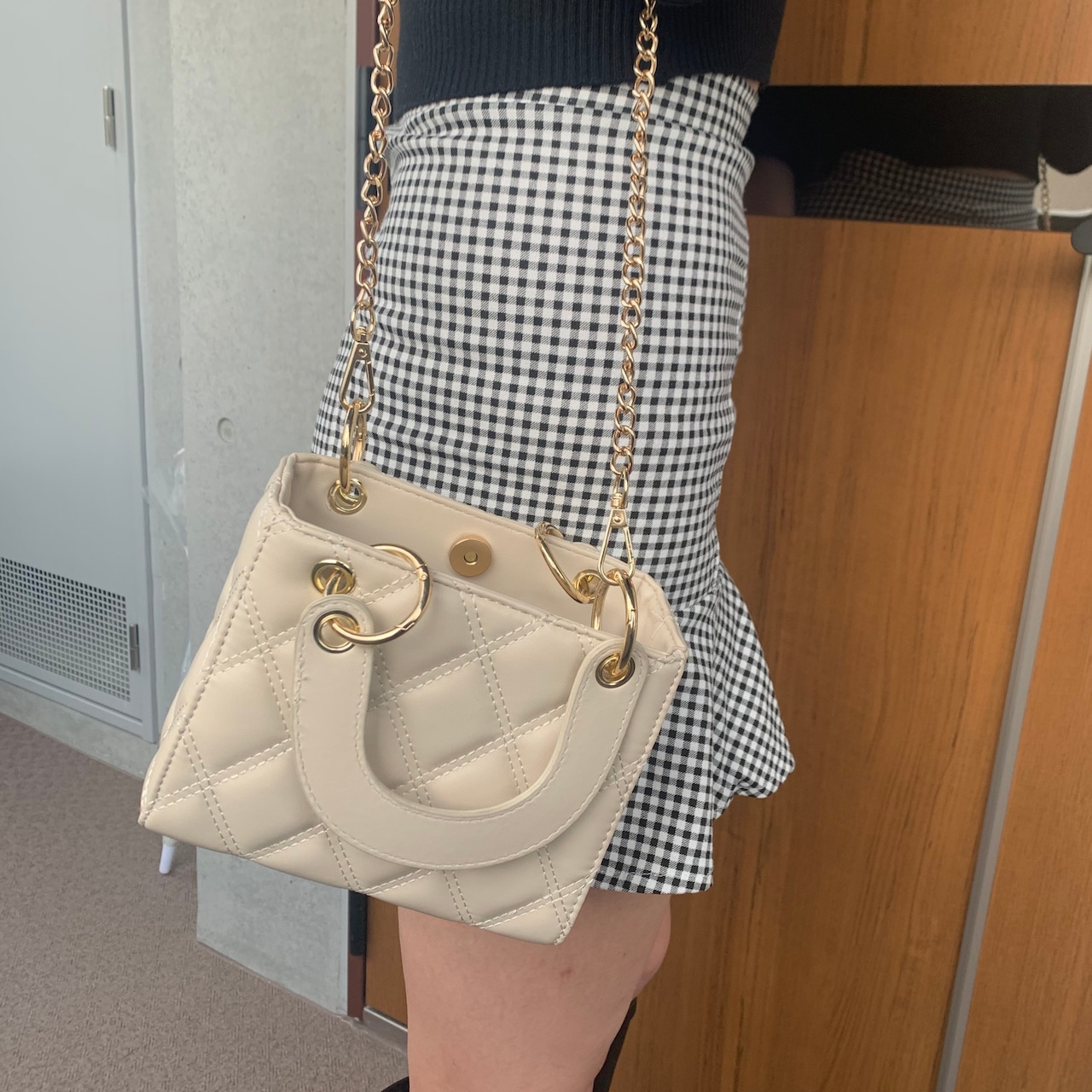 ギンガムウエイトレススカート LK825