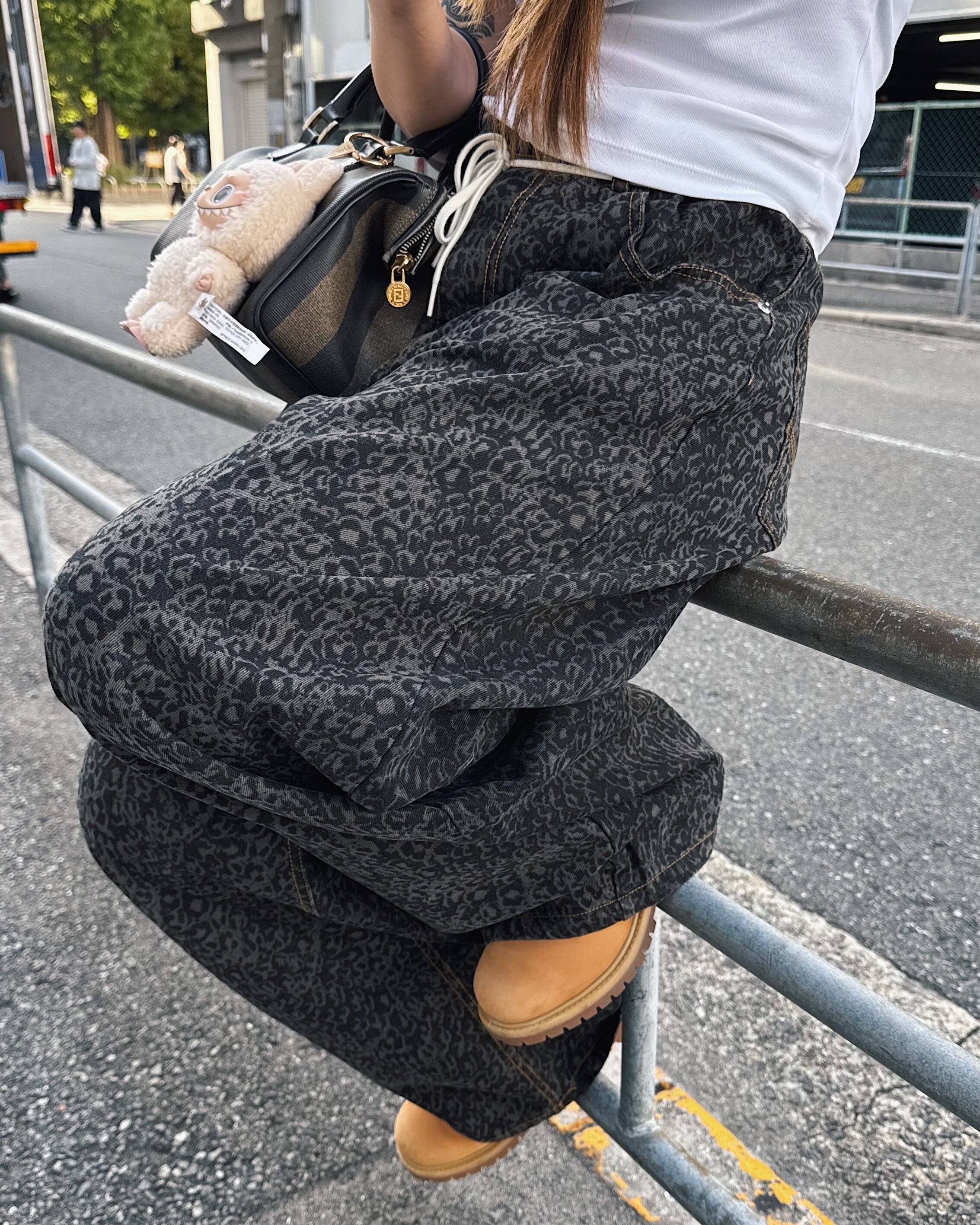 leopard denim black 再販 (LT-003) | little36
