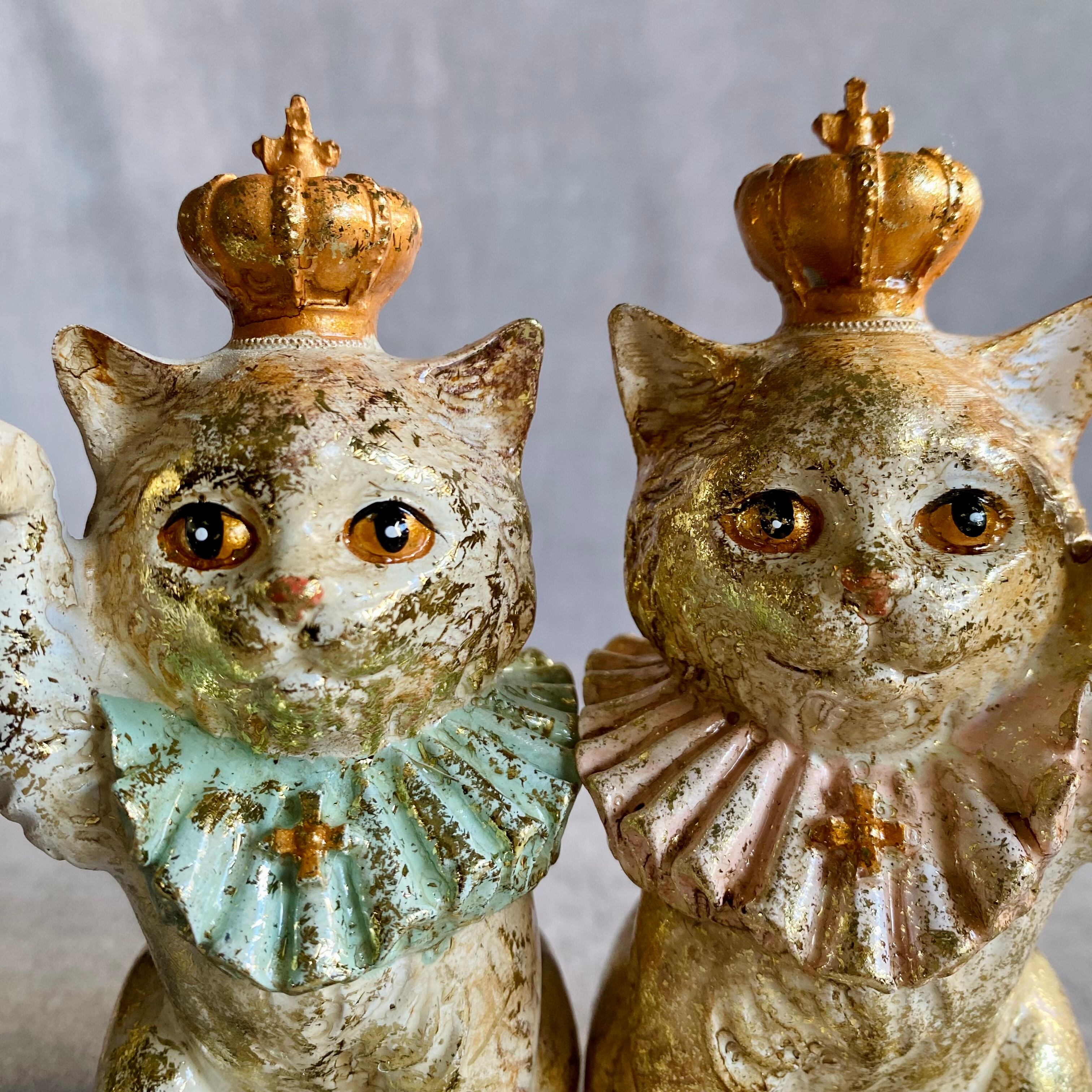 バロック ウェルカム キャット オブジェ PK/GR | ディスプレイ雑貨什器