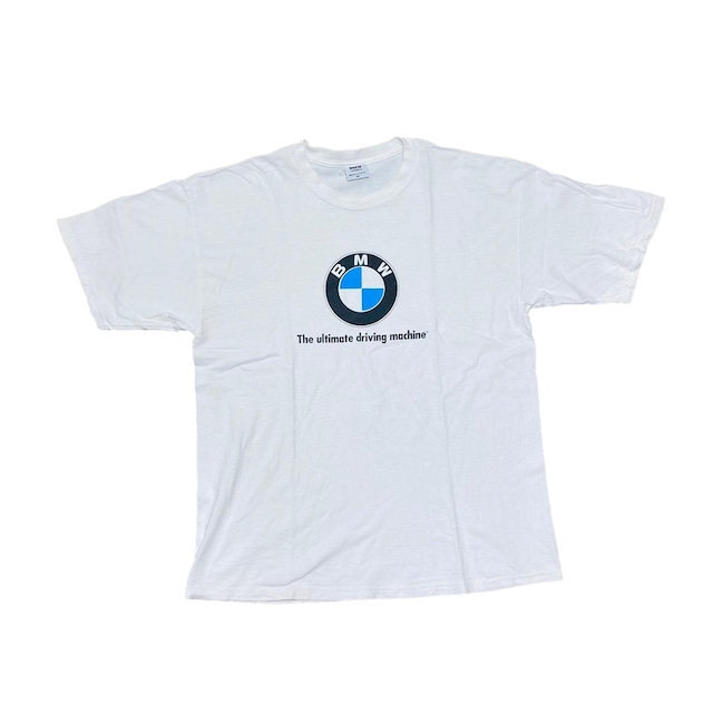 VINTAGE BMW EMBLEM LOGO PRINT 90S TEE WHITE XL 5015