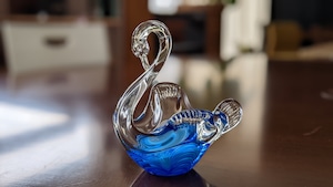 Mid Century Italian Murano Glass Swan Sculpture　送料込