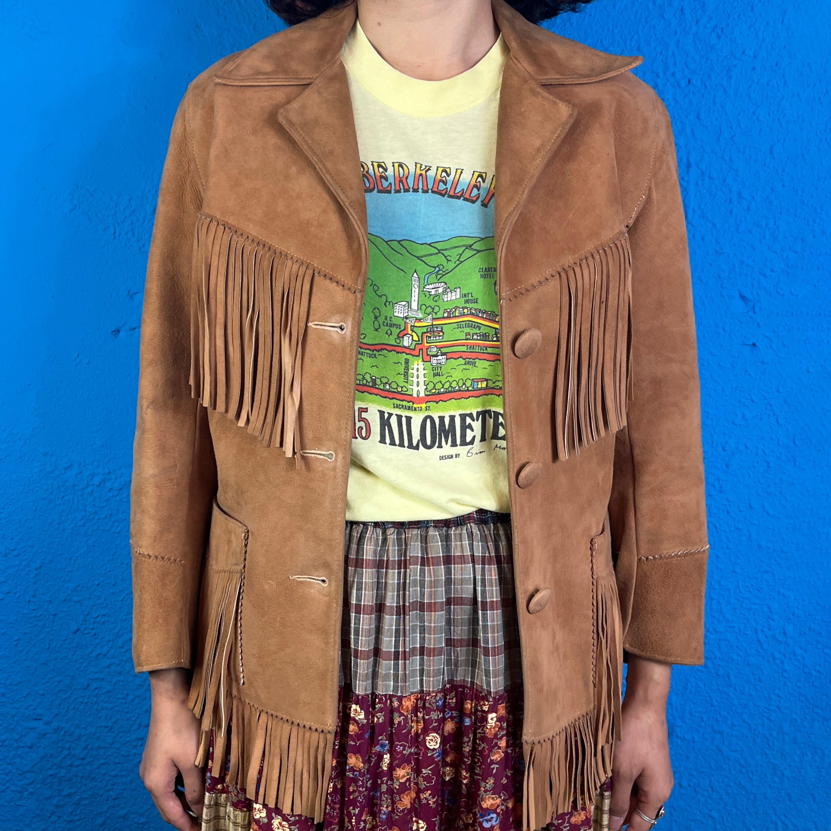 Lady's】70s CowGirl Fringe Suede Jacket / Vintage スエード