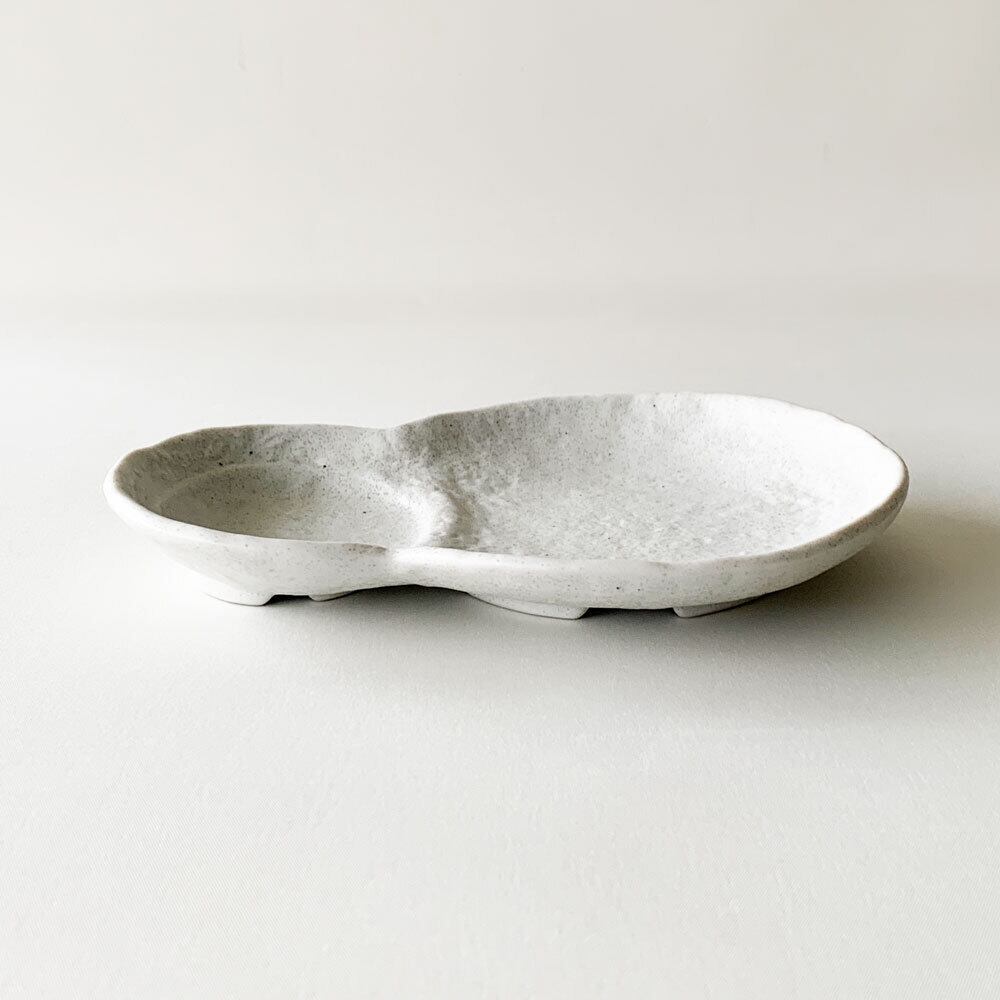 白砂 吉兆 仕切り皿 とんかつ 二品 盛皿 2つ仕切り皿 和食器 | みのさらら