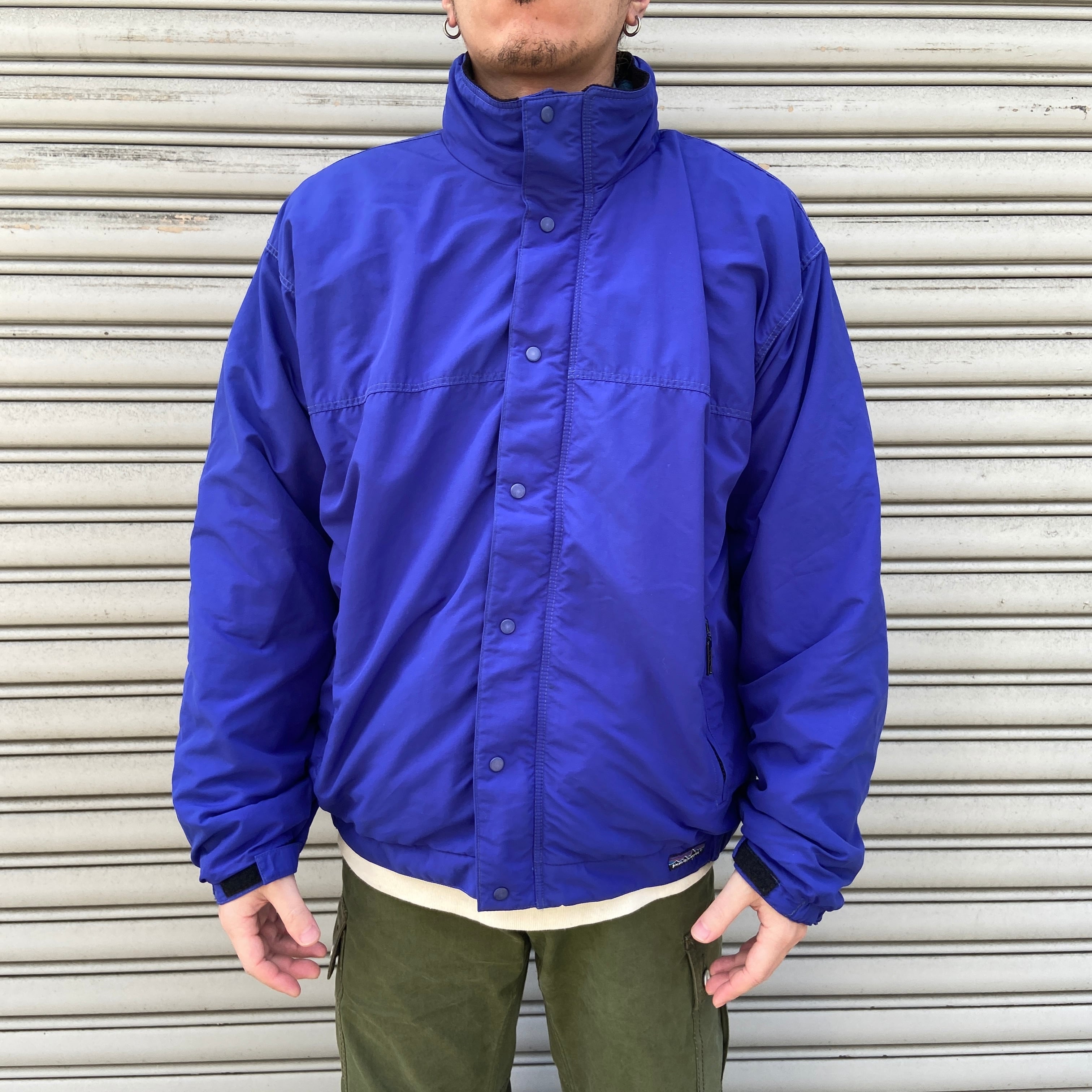 希少 88年製 シンチラサークジャケット 三角タグ USA製 patagonia 80s USA製 パタゴニア シンチラサークジャケット ナス紺 L 三角タグ