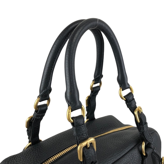 PRADA プラダ ショルダーバッグ ブラック ロゴ レザー 2WAY ボストン vintage ヴィンテージ オールド ws8uyb