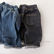 【取寄】THE GOGUMA ポイントタック裏起毛デニムパンツ|冬服|韓国子供服