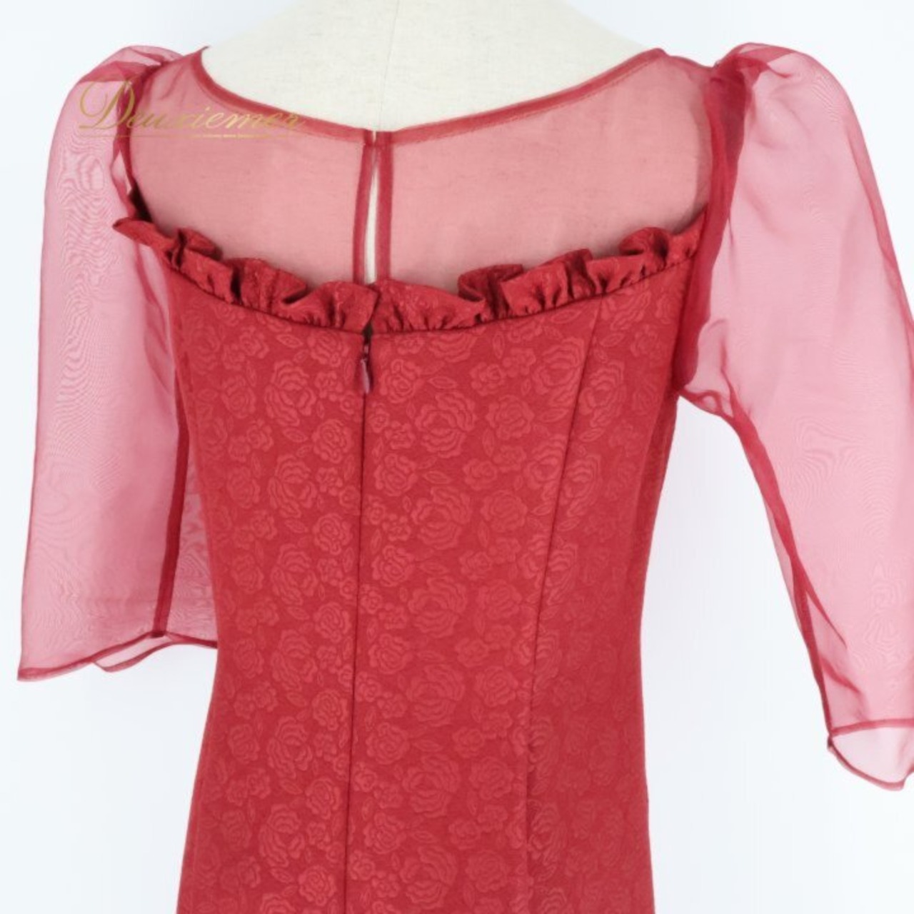 フラダンス 衣装 ワンピース ドレス Hula Ku レッド系 セキノレーシングスポーツ 日本製 シースルー ワンカラー フリル 上品 きれい 華やか 鮮やか 明るい ゴージャス 赤 ダンス衣装 ハワイアンダンス レディース ハワイアン アロハ レッスン 練習