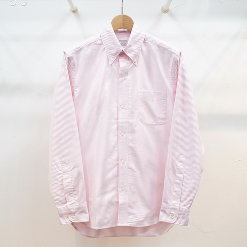 Workers（ワーカーズ）　スーピマオックスモディファイド6ボタンBDシャツ　ピンクストライプ