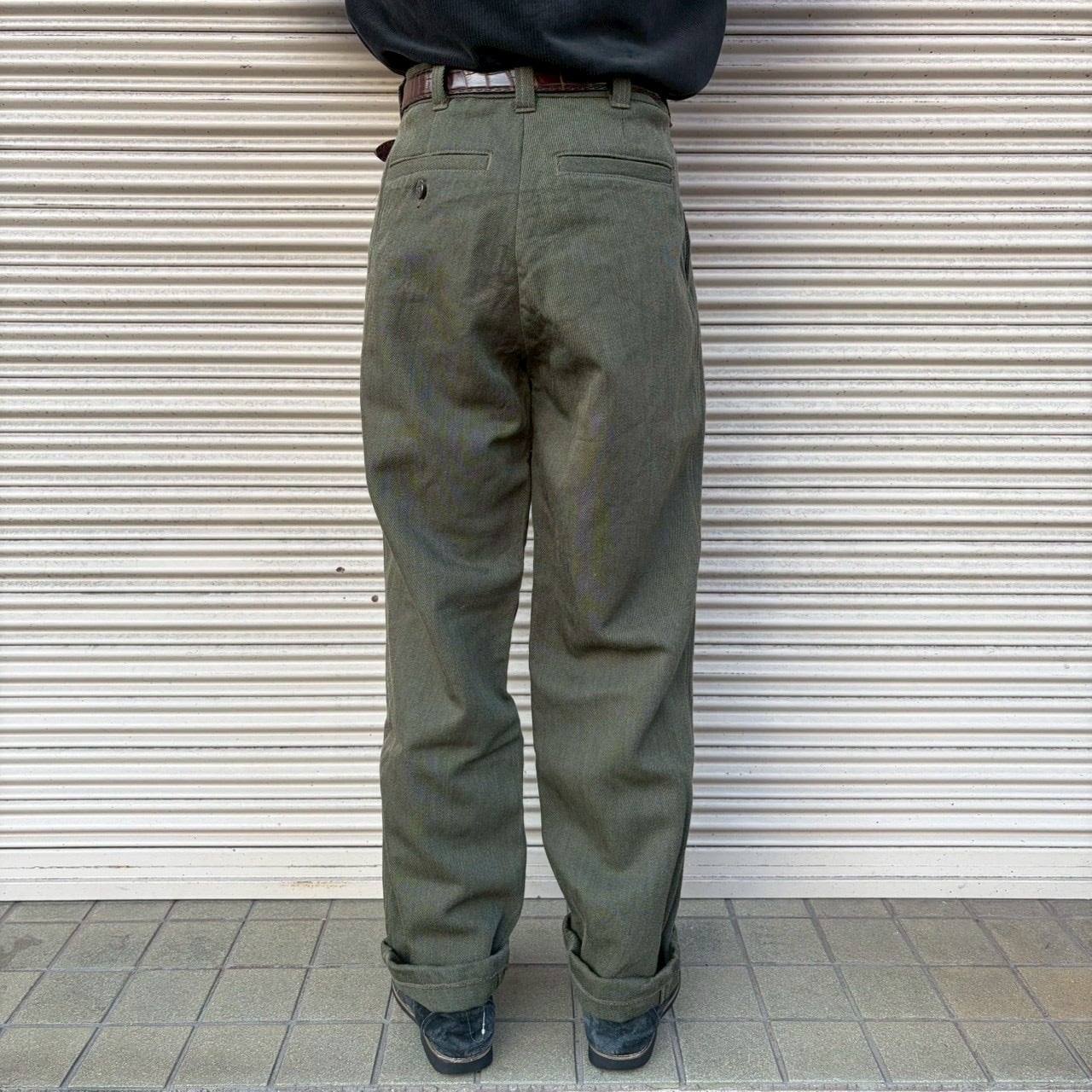 00s ウィップコード ウール スラックス ヴィンテージ W86cm L ドレス