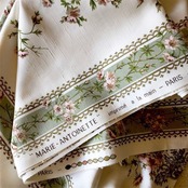 60s France  66x50c 1960s Modle Marie-Antoinette ハンドプリントファブリック