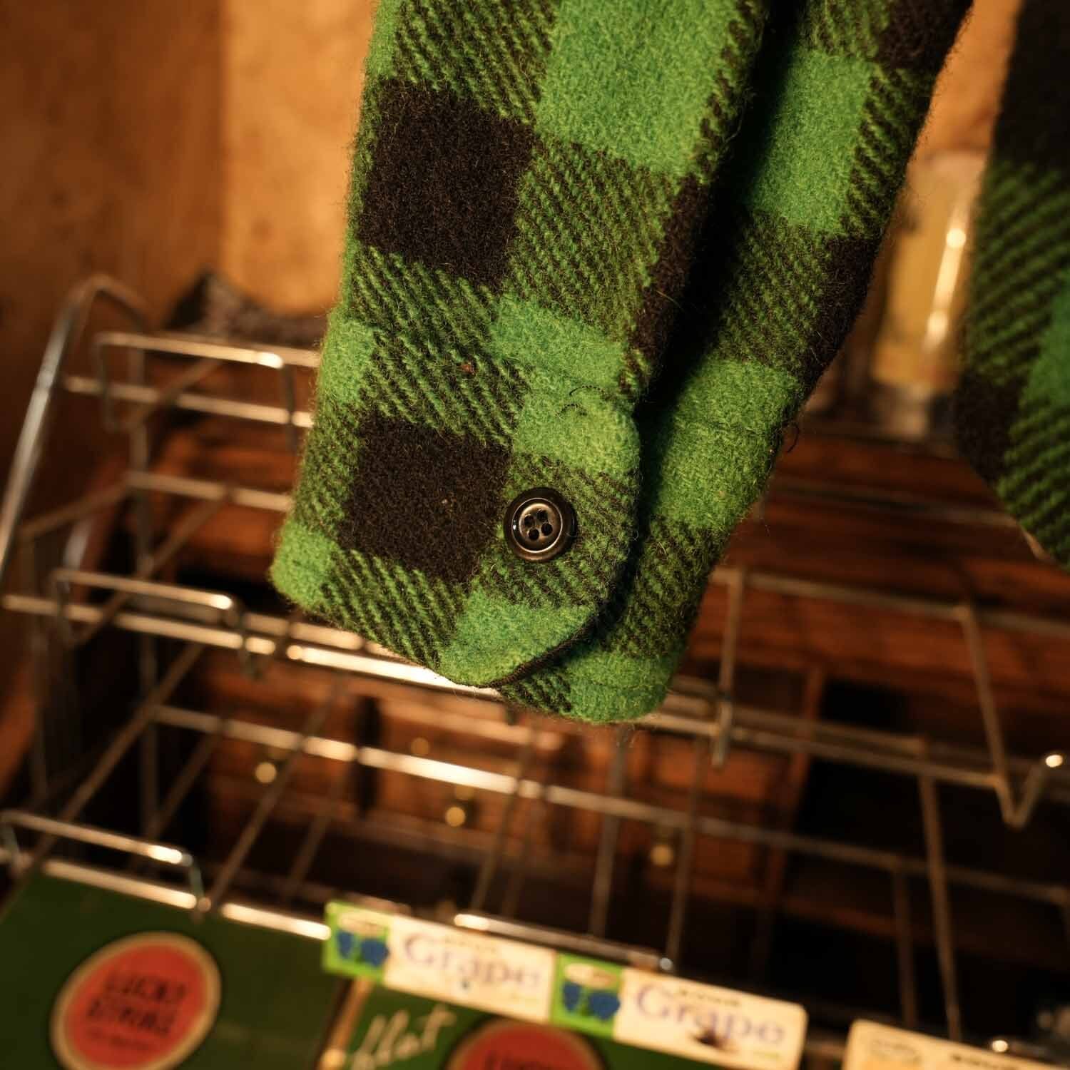 80's melton ウール チェックシャツ アメリカ製 Mサイズ程度 WOOL