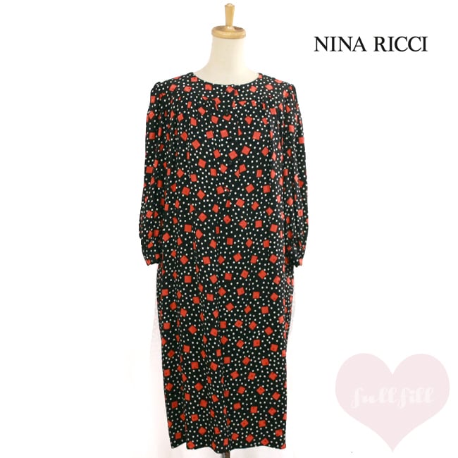 NINA RICCI ドットワンピースひざ丈ワンピース