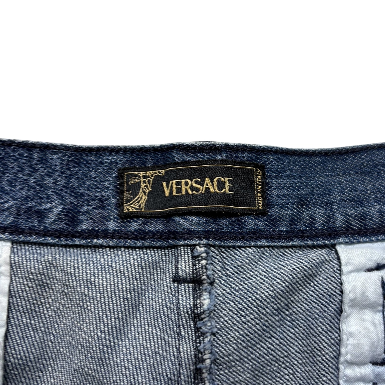 VERSACE bondage denim pants