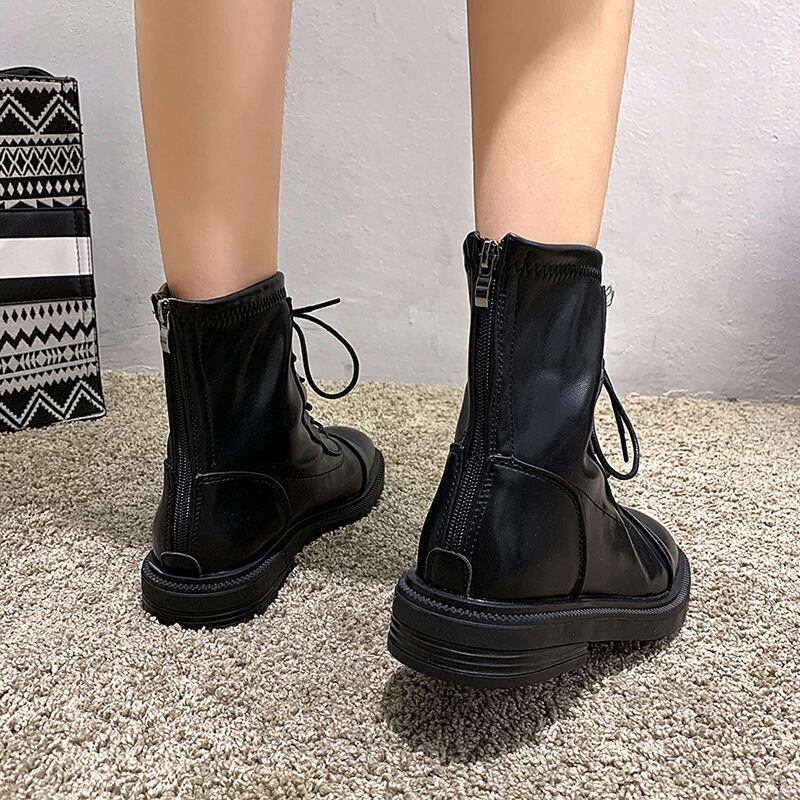 ブーツレディースレッドカジュアルショートブラック 靴 シューズ フェイクシューズ4181396399