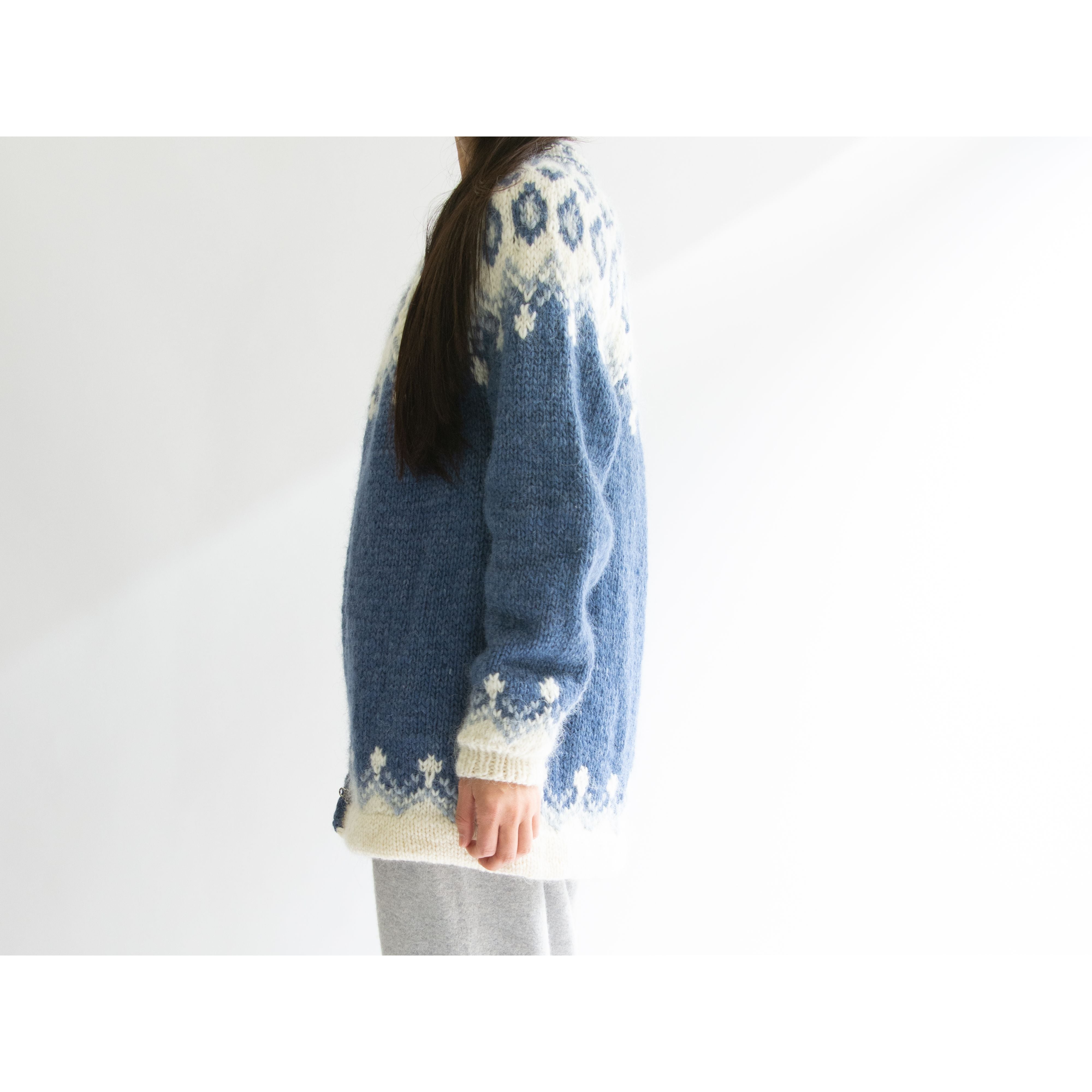【Stockholm HANDKNIT】Made in Denmark 100% Wool Nordic Cardigan（ストックホルムハンドニット デンマーク製 ウールノルディックカーディガン）
