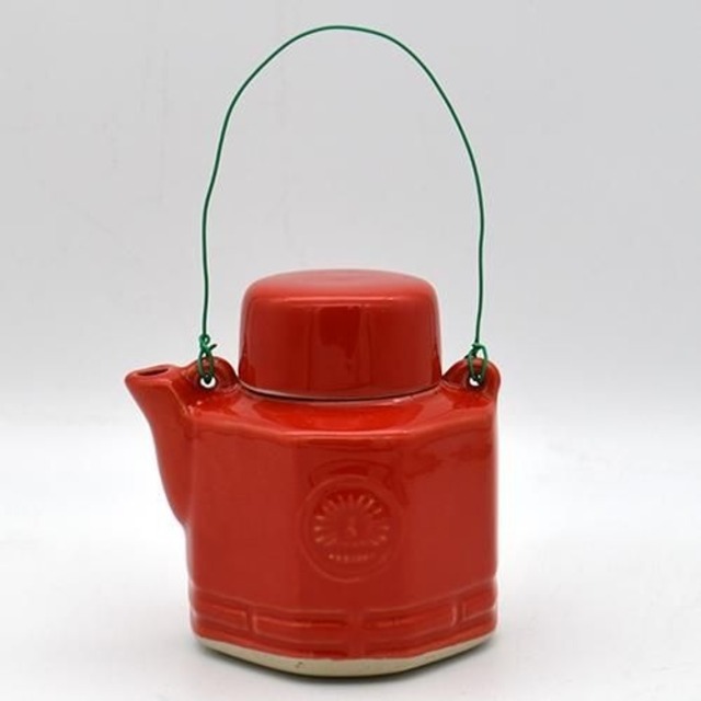 汽車土瓶(赤色)(針金つる)
