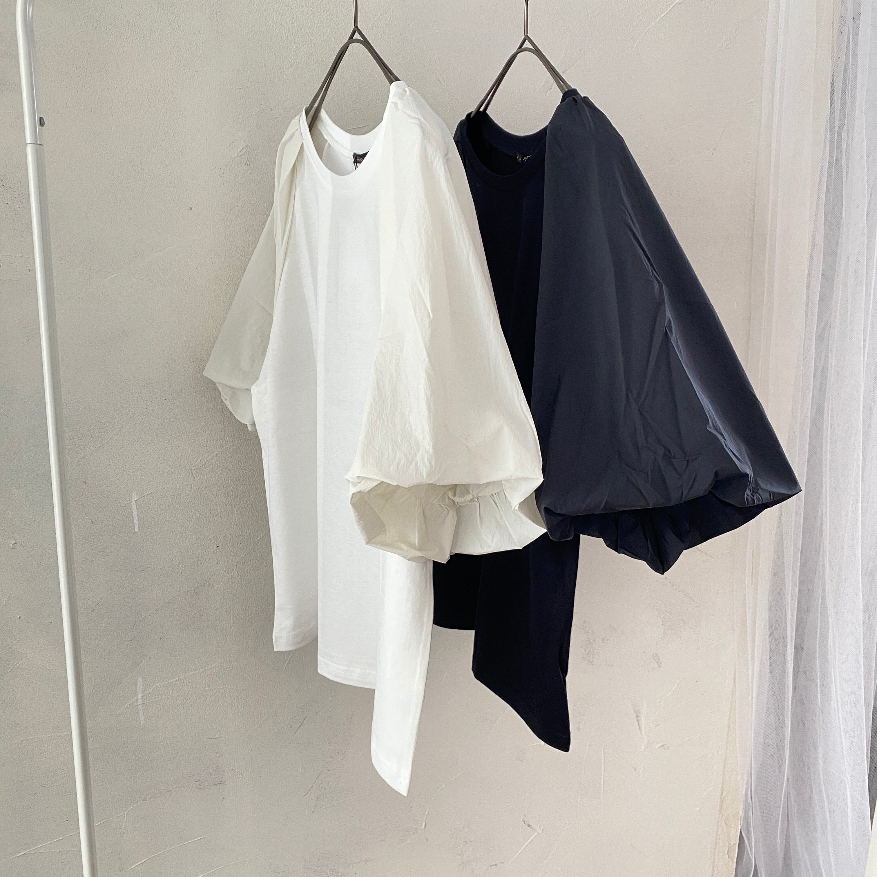 【SELECT】天竺+ナイロンタフタバルーンスリーブプルオーバー　（15-0547）