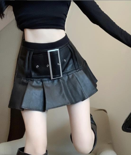 starstyling プリーツ デザインスカート ドイツ製 N1584 2024秋冬新作 ボトムス 女 レディース ハイウエスト pu ミニスカート