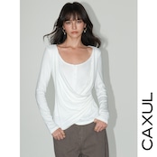 U-Neck Draped Long Sleeve Top / 2color