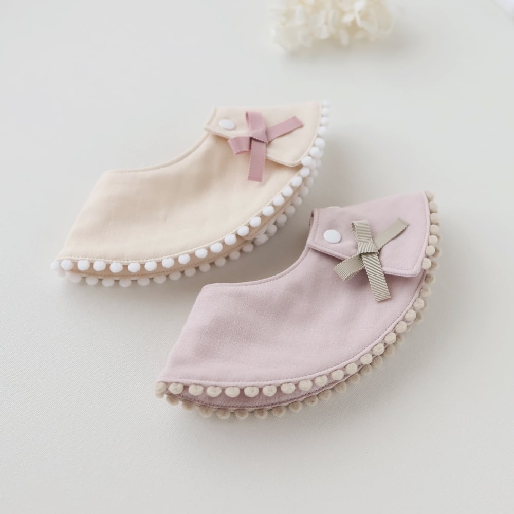 ダブルガーゼ ぽんぽん スタイ 名入れ刺しゅう