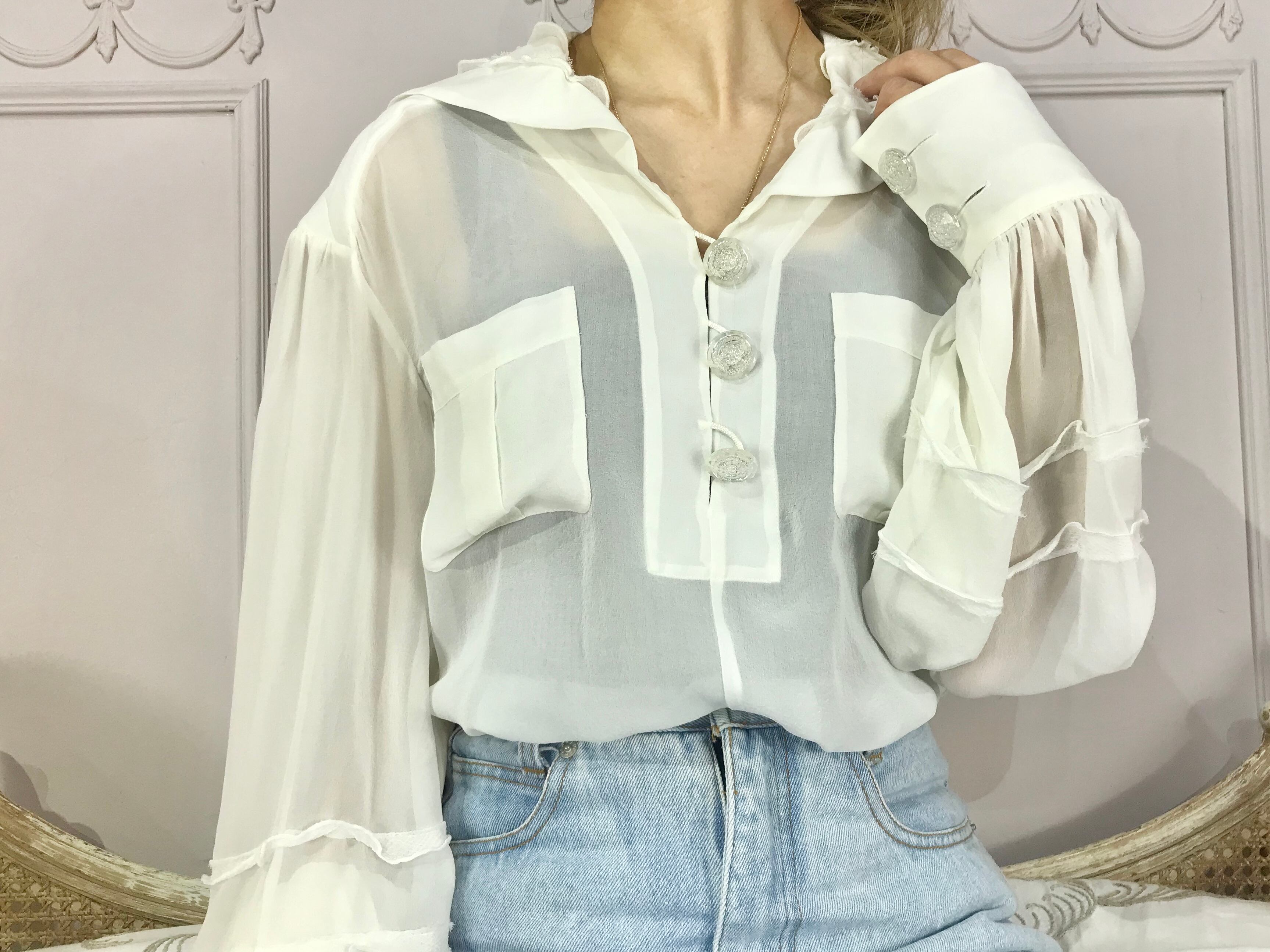 セーラーカラーフリルブラウス lot 2027