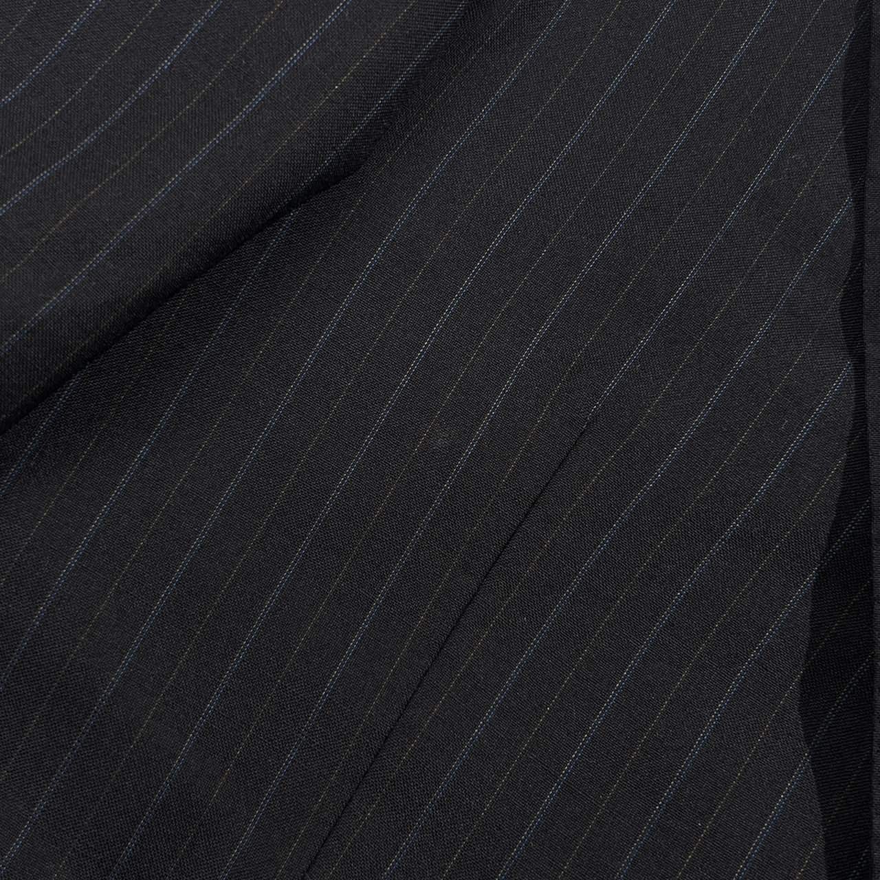 DRESSTERIOR ドレステリア ストライプ柄 段返3B 背抜き テーラード ジャケット 42/ブラック系 メンズ