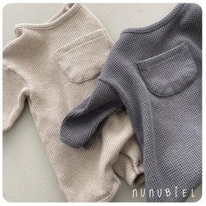 【nunubiel】ベベ クロッフルスーツ／オートミール（70~90cm）