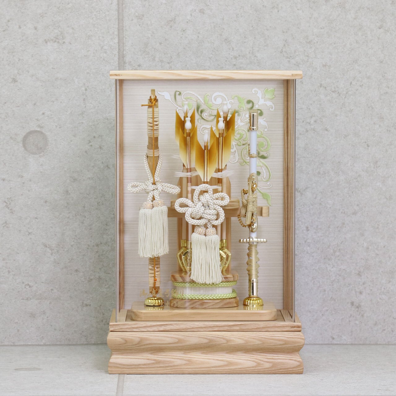 【勇将 12号】 破魔弓飾り アクリルケース飾り 破魔弓|五本矢|木製|和モダン|コンパクト