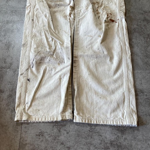 00s- Dickies ペインターパンツ ホワイト トリプルステッチ 無地 エルサルバドル製 34/32 pants 詳細写真6