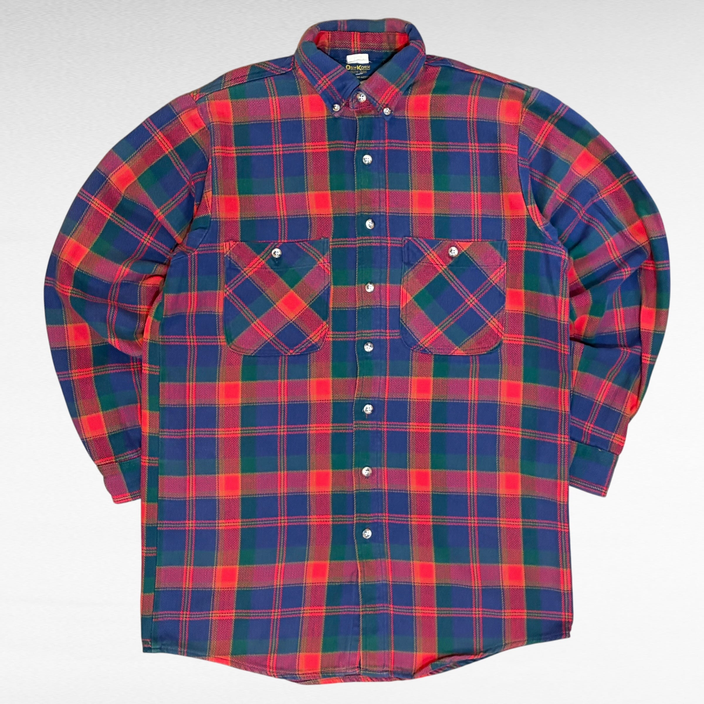 80s~90s OSHKOSH check design heavy flannel BD shirt | 仙台 古着屋
