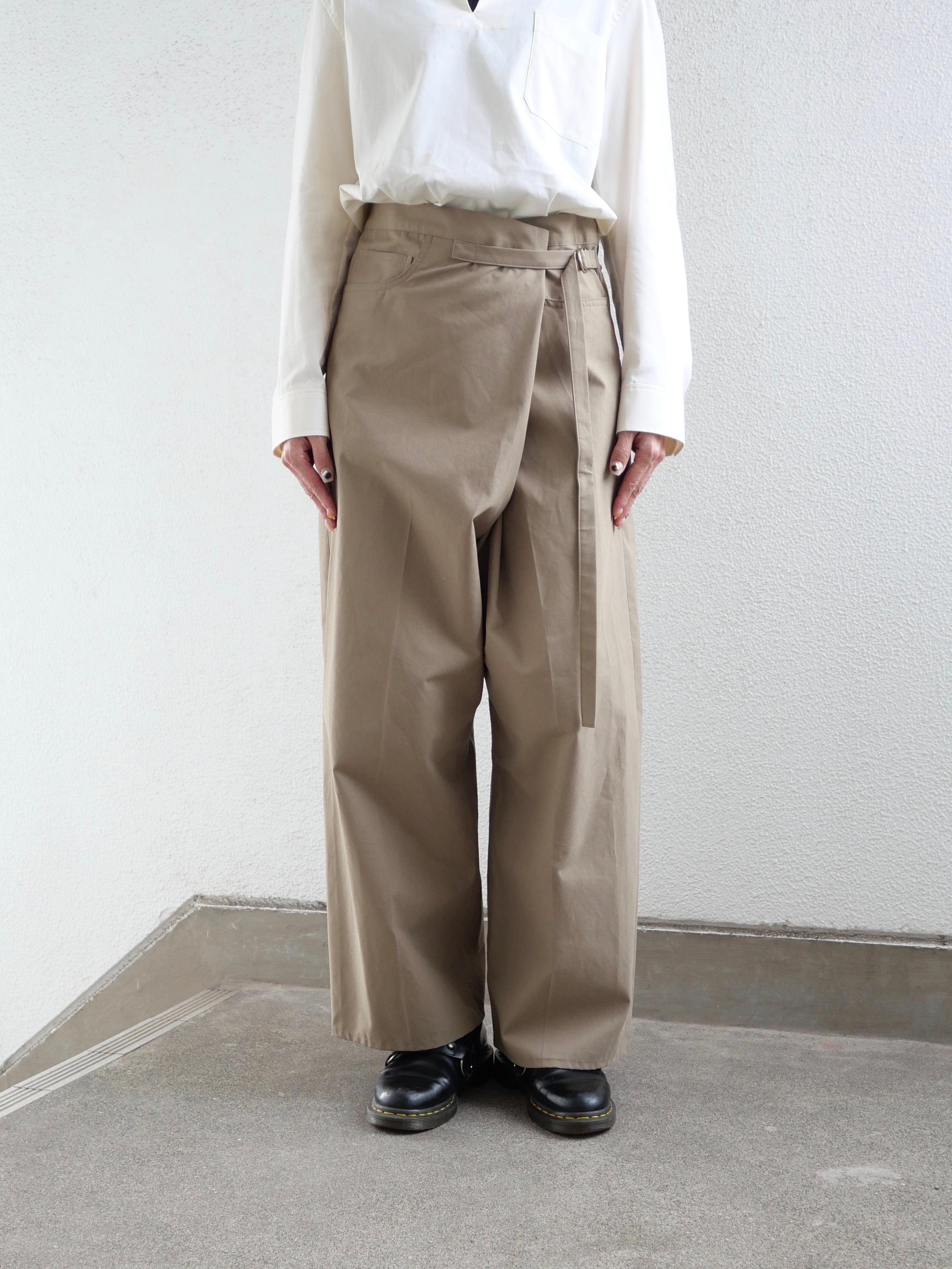 TENNE HANDCRAFTED MODERN / Wrap Pants(KHAKI)