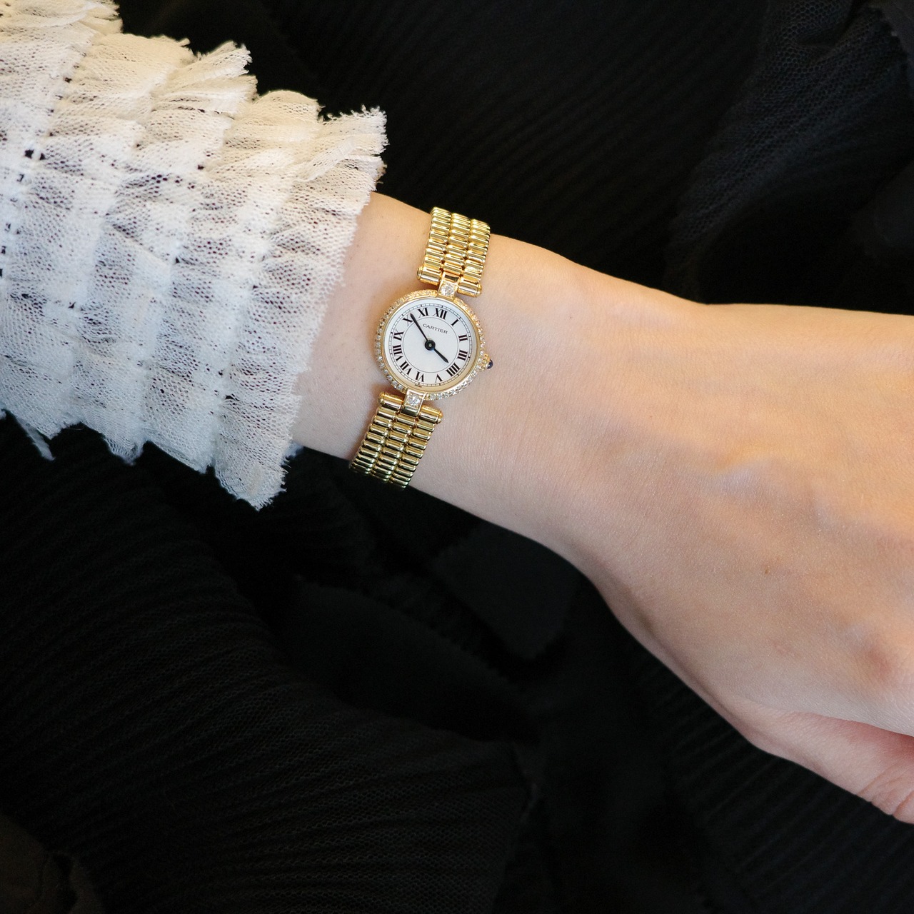 カルティエ ミニ ヴァンドーム 金無垢　ケース ダイヤモンド