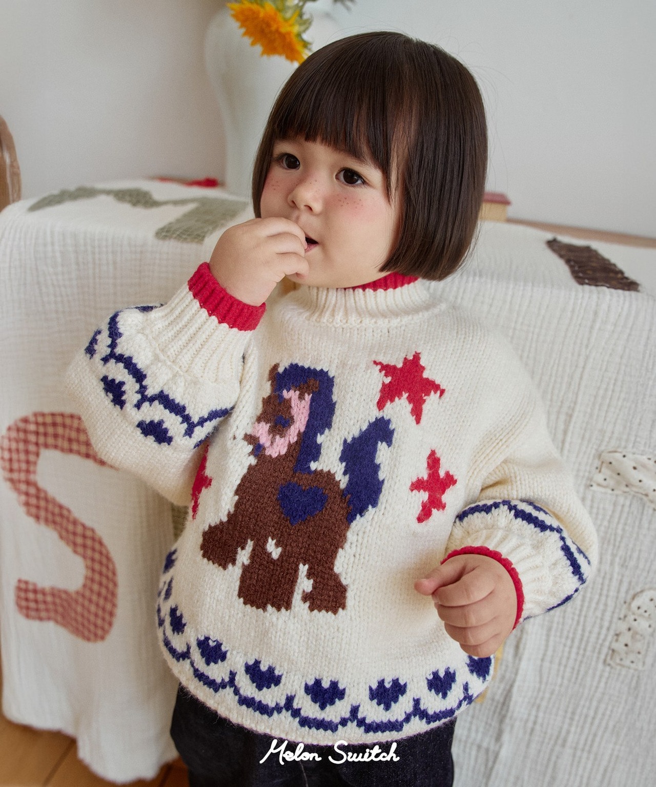 韓国子供服 / 26winter / MelonSwitch / ポニースターハーフネックセーター / キッズ / 冬服 *3~11*