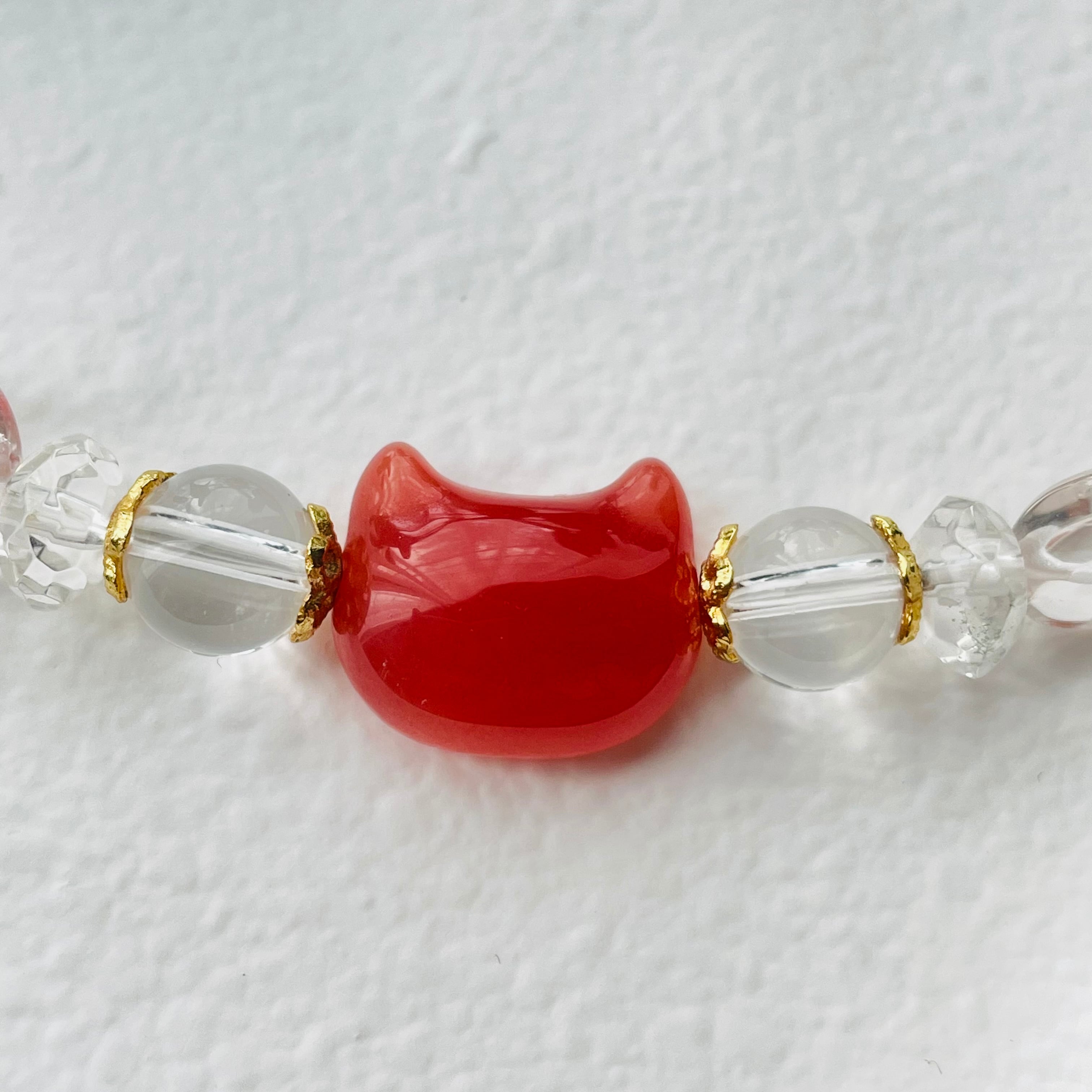 ☆26-1猫×パワーストーン｜ブレスレット｜富・成功・好奇心UP｜ ネコ ねこモチーフ 猫雑貨 猫グッズ アクセサリー 天然石  プレゼント ギフト レディース