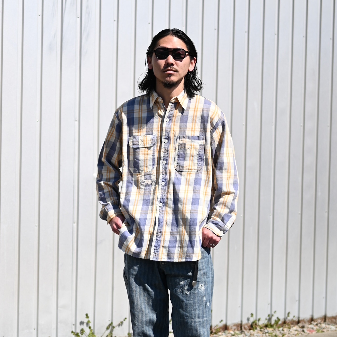 Leh / Bonber Jacket とBOWWOWのネルシャツ、モーターサイクルパンツ