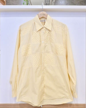 ITALY GINGHAM CHECK BLOCKS PINTUCK SHIRT