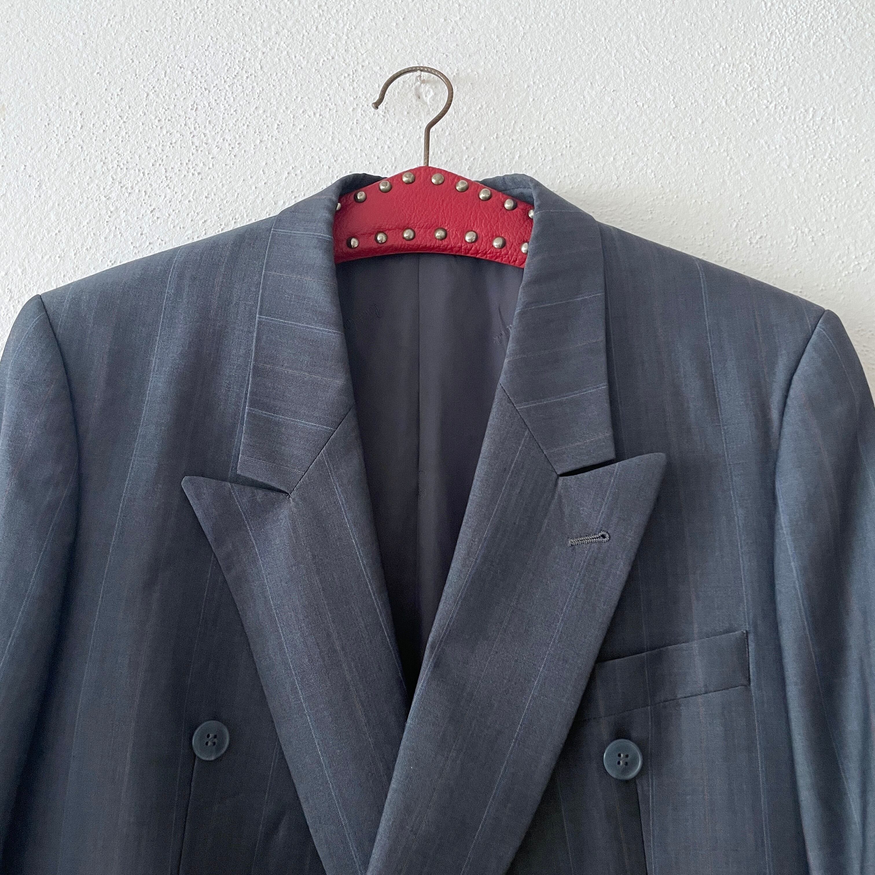 80s Germany simple striped 2piece suit vintage スーツ セットアップ