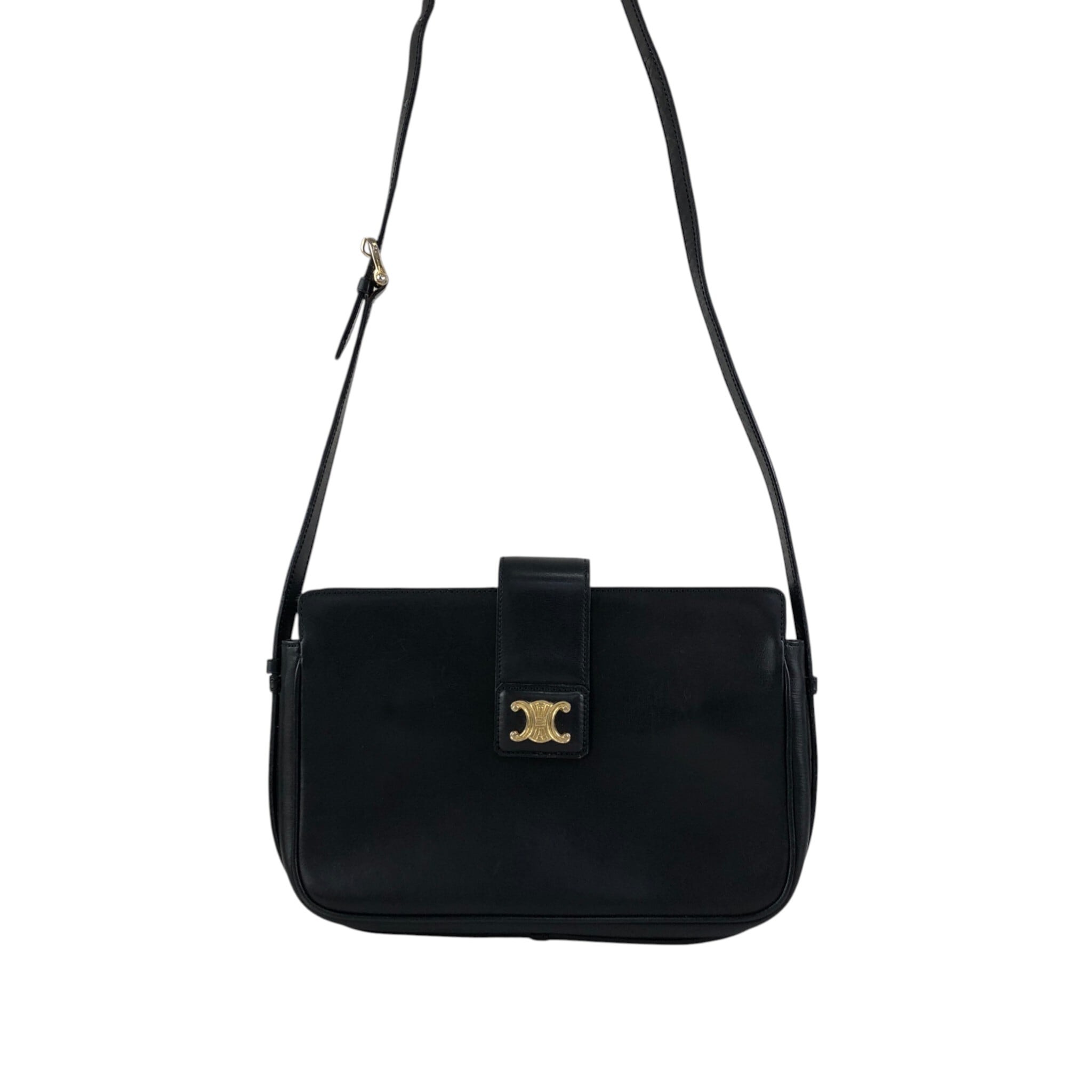 CELINE セリーヌ ショルダーバッグ ブラック トリオンフ レザー