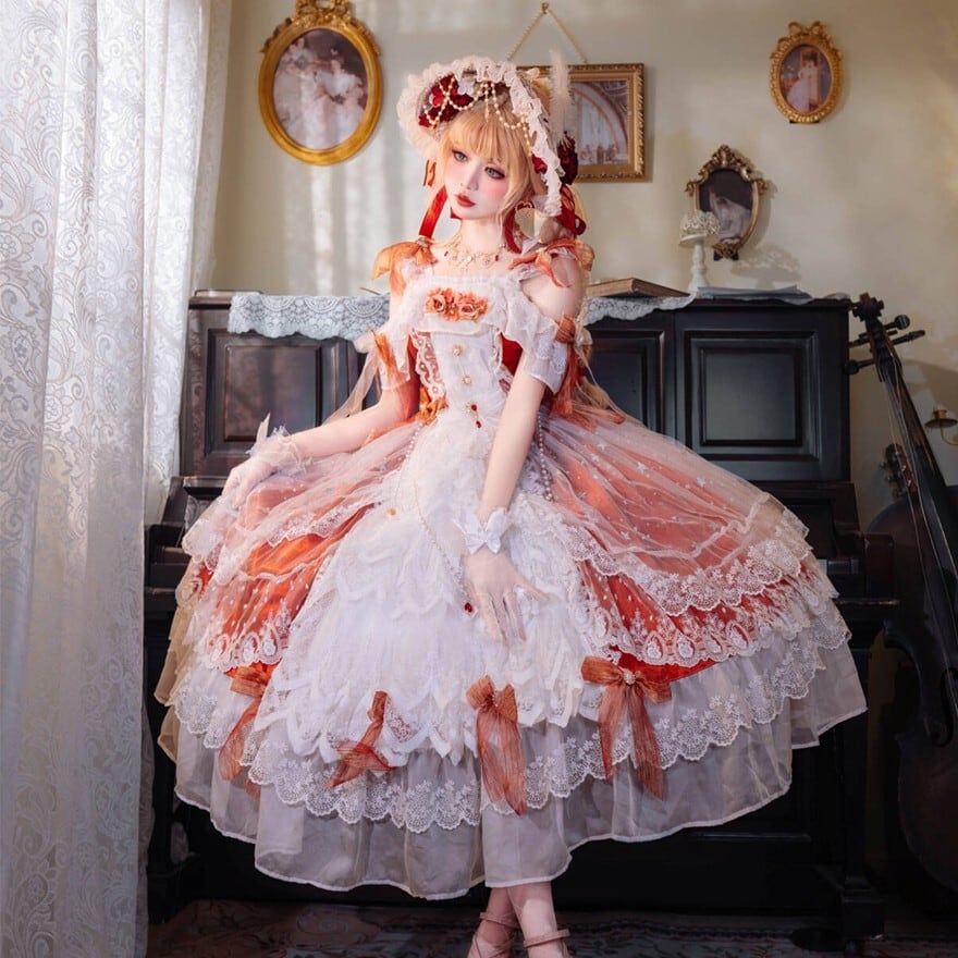 薔薇庭園の姫君 レースとリボンが彩るプリンセスロリータ姫ドレス