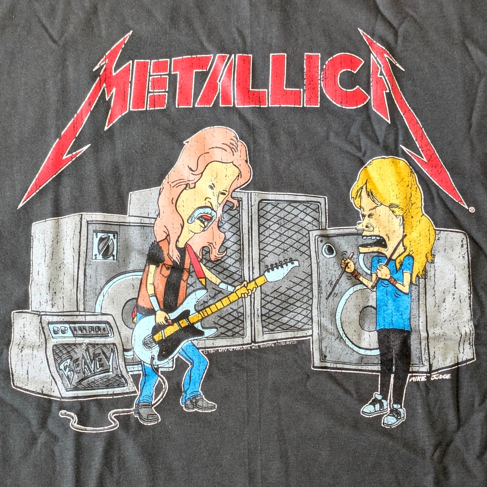 【 Beavis and Butt-Head（ビーバスアンドバットヘッド）】 METALLICA バンドT / ビンテージ加工 〚アメリカン雑貨 アメトイ〛