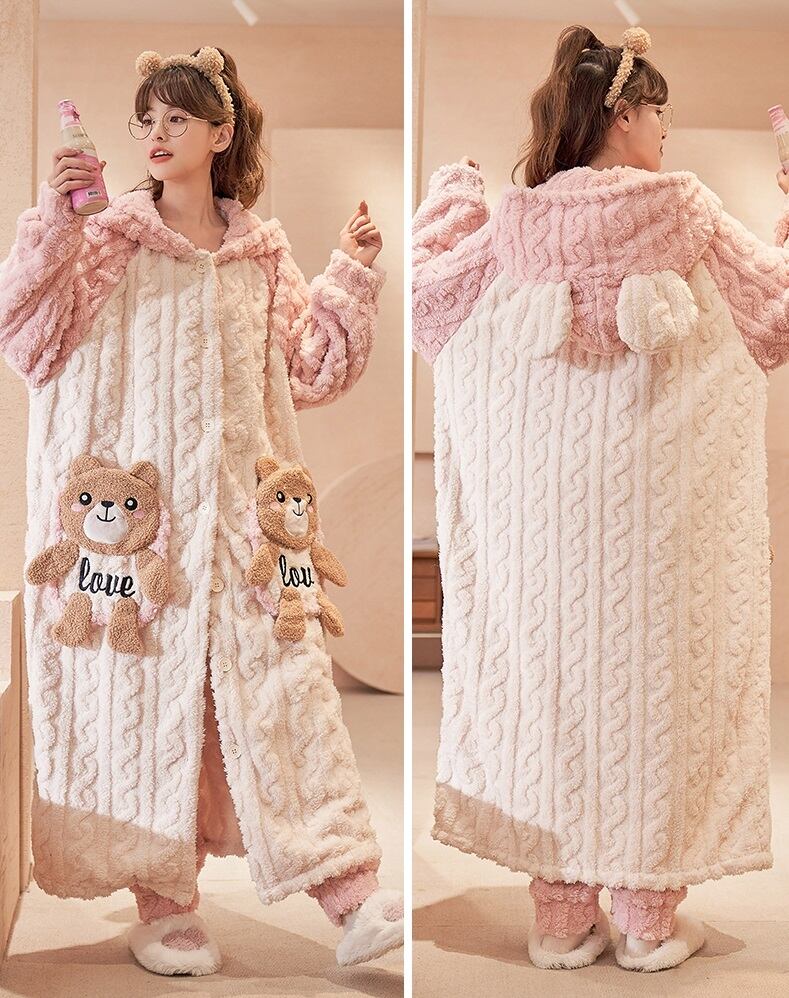 もこもこ くま耳 うさ耳フード 着ぐるみ ルームウェア パジャマ