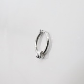 CROSS THIN HOOP [LARGE] with OVAL / クロスシンフープピアス L ウィズ オーバル