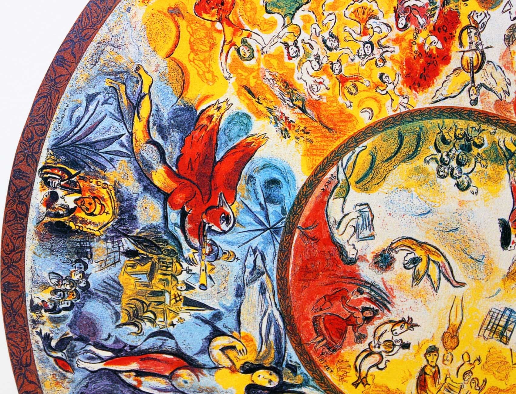 マルク シャガール絵画「パリ オペラ座の天井画」額縁4色選択可能 作品証明書 展示用フック 限定375部エディション付複製画ジークレ