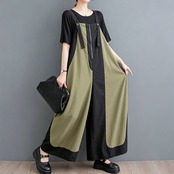 ジップフロント ロング サロペット  30281