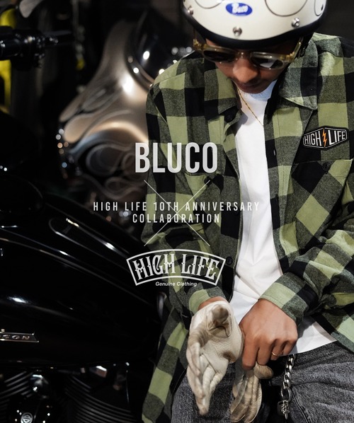 【BLUCO × HIGH LIFE】BUFFALO CHECK FLANNEL SHIRT【GREEN】