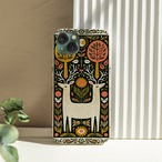 受注生産 iPhoneケース 大きな植物鉢のナイト民芸柄｜ボタニカル PSYF051B